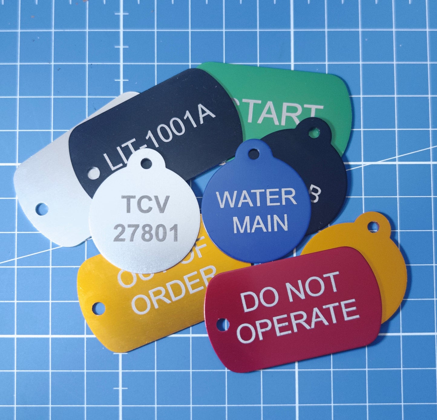 custom engraved aluminum tags