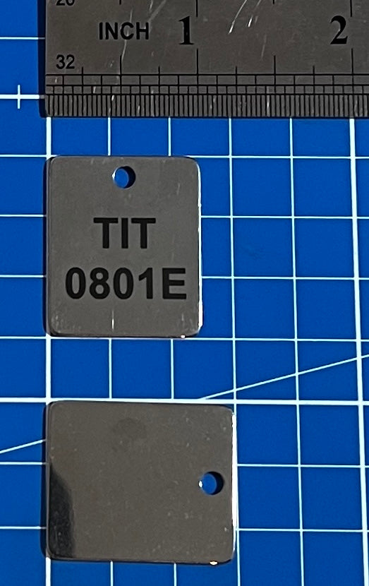 stainless steel tags size 2 measurements