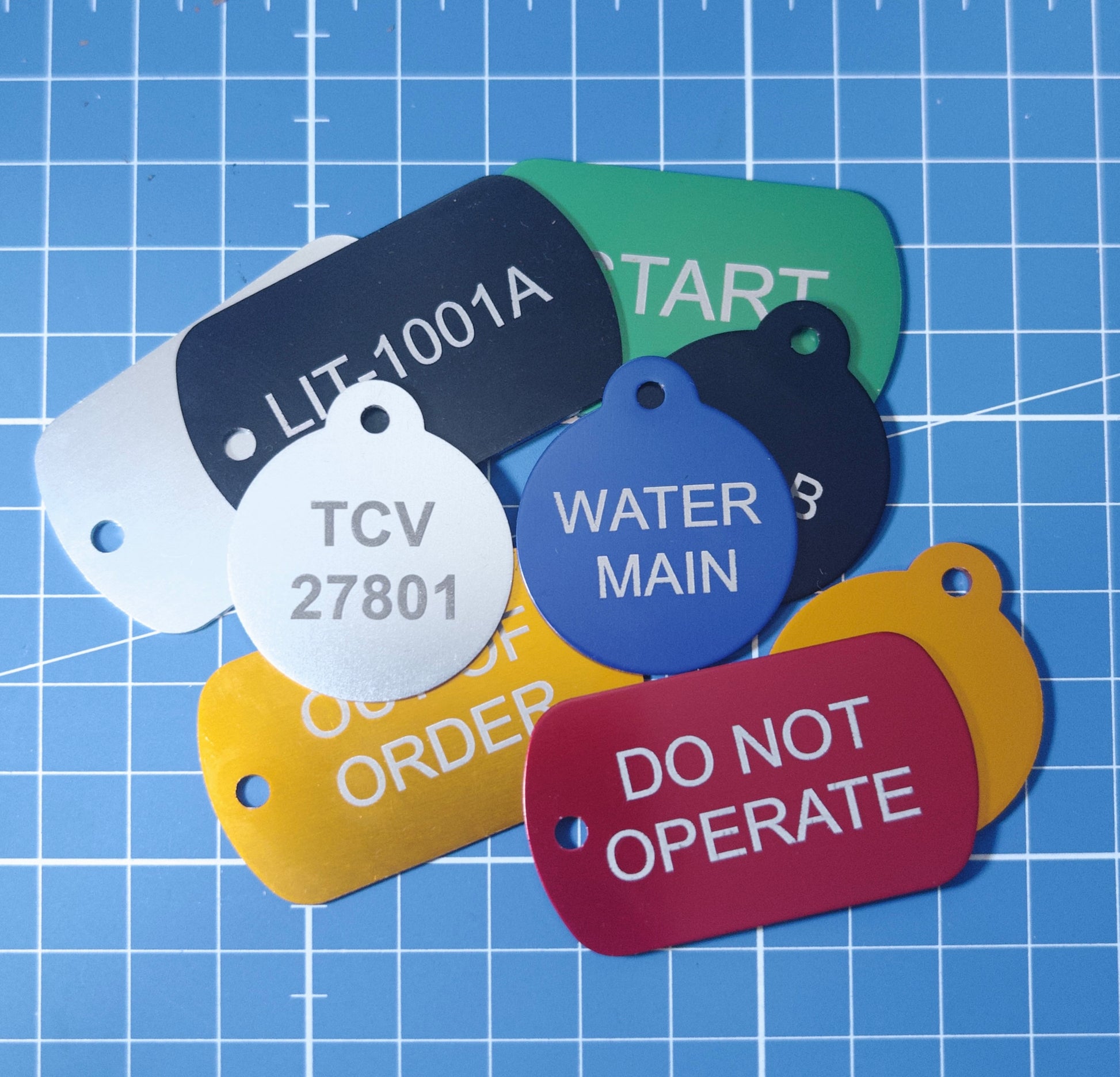 custom engraved aluminum tags